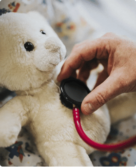 Doctor testing a toy